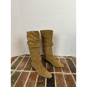 Women's SO  Good For Life‎ Brown Suede Slouch Boots Mid Calf Women's 6.5 Leather